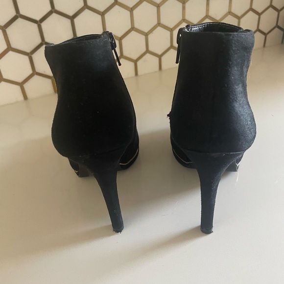 Ankle Faux Suede Stiletto Heel Zipper Boots Size 7.5 Goth Romantic Goth Grunge - Picture 6 of 13